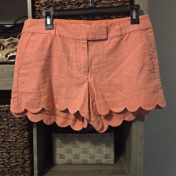 J. Crew Pants - J. Crew High Waist Coral Scalloped Shorts